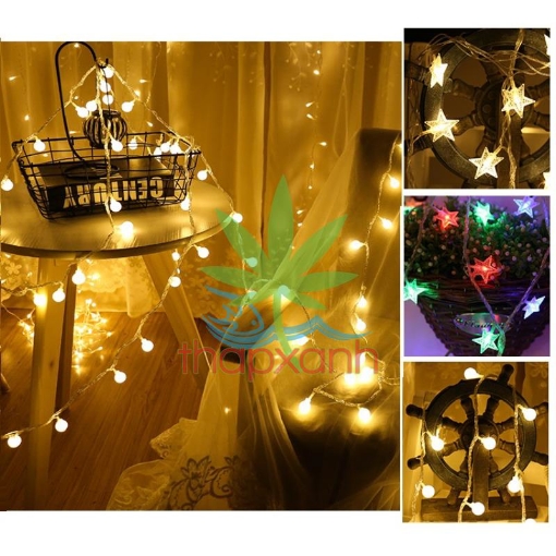 รูปภาพของ Đèn trang trí  led nhấp nhánh hình sao, đèn trang trí led dây (10m)