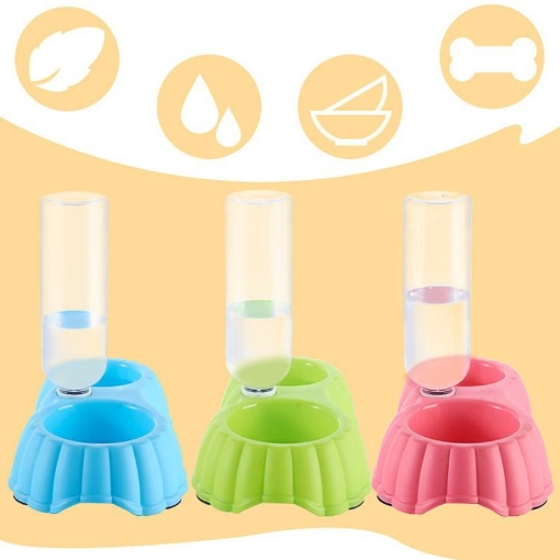Ảnh của [ Ngẫu Nhiên ] Khay ăn và uống nước bán tự động cho Pet ( Chó, mèo) MPD-03, Máng ăn uống, bát ăn cho chó mèo