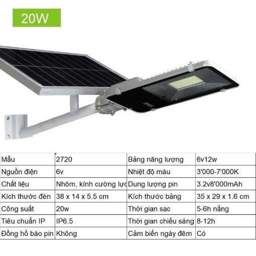 Ảnh của Đèn led năng lượng mặt trời MON-2720 20W, Đèn năng lượng mặt trời IP 65