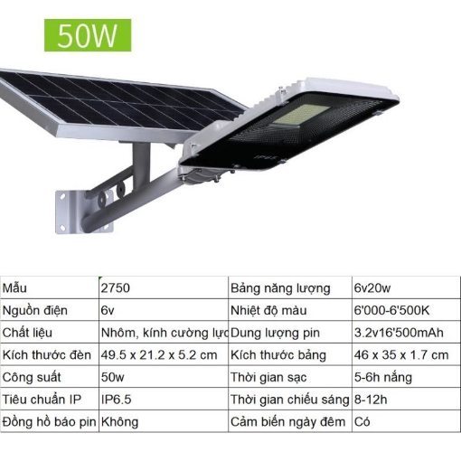 รูปภาพของ Đèn led năng lượng mặt trời MON-2750 50W, Đèn năng lượng mặt trời IP 65