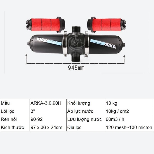 图片 Lọc đĩa chữ H ARKA-3.0.90H (3.0" (inch), ϕ90), Lọc đĩa tưới cây, Lọc nước chữ H