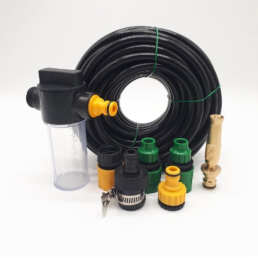Ảnh của Bộ vòi xịt nước tưới cây, Rửa xe BTD-7203 vòi đồng VOI-6 kèm bình xà phòng + 15m dây