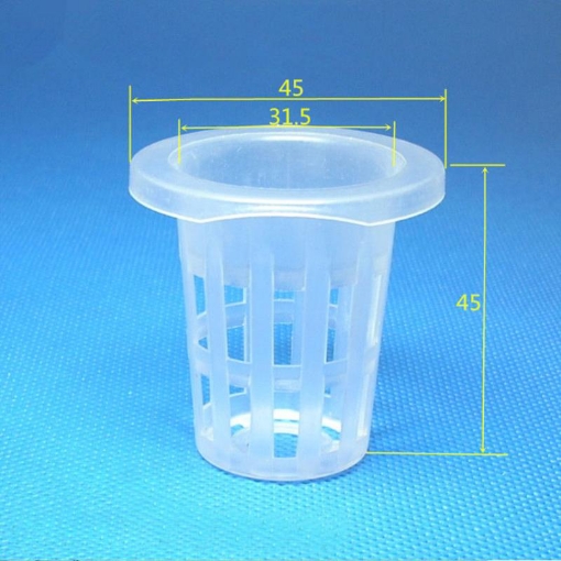Gambar Rọ trồng thủy canh D35. Rọ nhựa thủy canh trong suốt, Cốc trồng rau thủy canh, Rọ đựng giá thể thủy canh