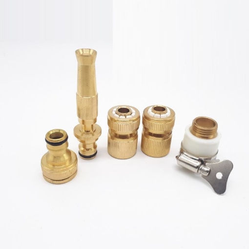 图片 Bộ phụ kiện tưới cây, Rửa xe 5 món đồng TAD-5130, Bộ vòi tưới cây bằng đồng VOI-6
