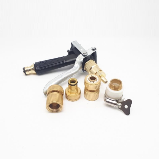 Gambar Bộ phụ kiện tưới cây, Rửa xe 5 món đồng TAD-5131, Bộ vòi tưới cây bằng đồng 5 trong 1
