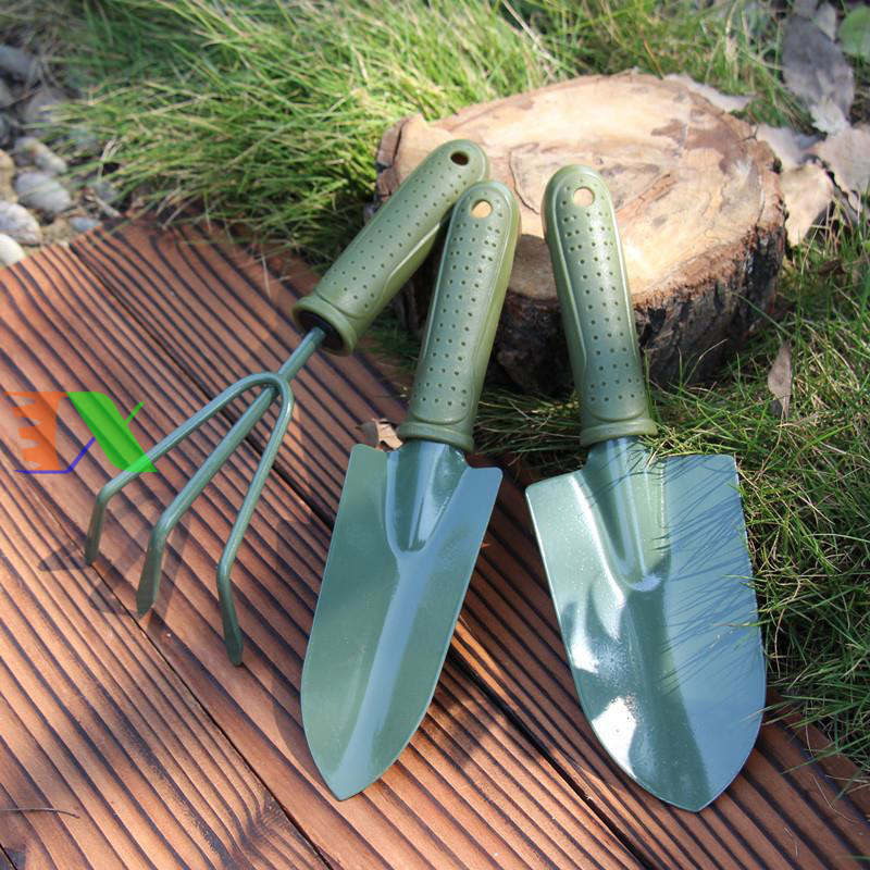 Bộ dụng cụ làm vườn 3 món (thép xanh)