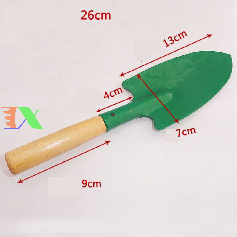 Xẻng làm vườn mini (Cán gỗ, Đỏ)
