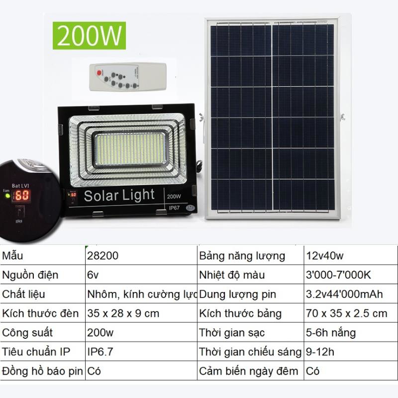 200W + Điều khiển + Pin năng lượng mặt trời + Pin li-ion [+932,000đ]