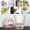 รูปภาพของ Chậu 2 lớp trồng Hoa Cây cảnh để bàn W05, Bể 2 đáy chứa nước nuôi cá, Cốc trồng cây tự hút nước