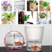 รูปภาพของ Chậu 2 lớp trồng Hoa Cây cảnh để bàn W03, Bể 2 đáy chứa nước nuôi cá, Cốc trồng cây tự hút nước