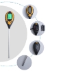 Gambar Máy đo PH điện tử, Dụng cụ đo độ PH đất 4 trong 1, Que thử PH, Độ ẩm, Ánh sáng, Nhiệt độ