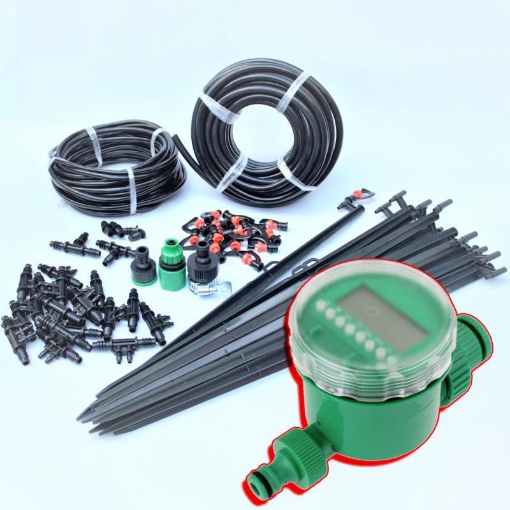 Picture of Bộ Kit 16 Que cắm tưới xoay đầy đủ + Van hẹn giờ Fujin-X, TX-DIY-015, Kit tưới tự lắp DIY Tưới xoay 306 độ