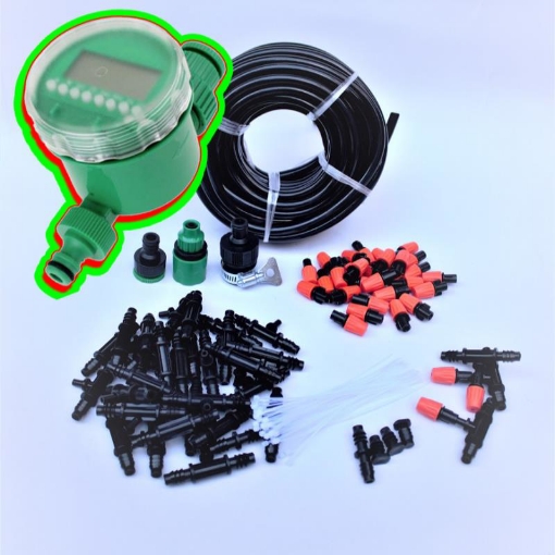 รูปภาพของ Kit 32 Đầu béc phun sương 10lit + Van nước hẹn giờ FUJIN TX-DIY-044, Bộ tưới phun sương làm mát, tưới hoa lan DIY