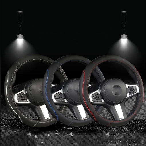 รูปภาพของ Bọc vô lăng ô tô BV05, Bọc da tay lái xe hơi cao cấp, Bọc vô lăng xe 4-7 chỗ, Size M 38cm