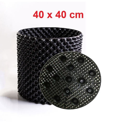 Gambar Chậu trồng cây dùng bầu CLV 40*40 cm kèm đế chậu, Bầu ươm cây cảnh rau hoa có lỗ thoát