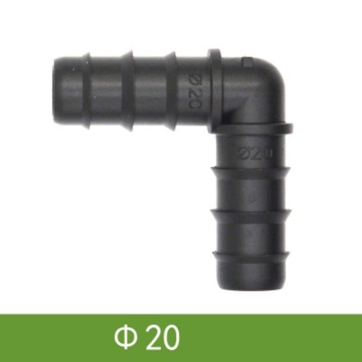 图片 Góc 90° cho ống Φ20 mm GOC20, Cút góc ống PE, LDPE, HDPE, PVC D20, Cua góc 90 độ