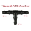 Gambar Tê chia cho ống Φ4/7 6 mm TE47.T, T chia 3 cho ống PE, LDPE, HDPE, PVC 4/7
