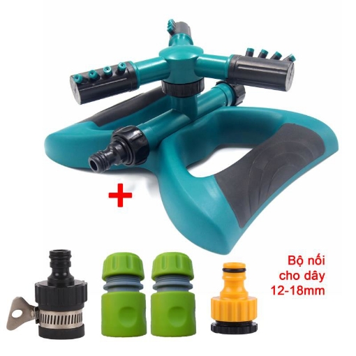 图片 Đầu tưới 3 cánh xoay 360° T3C-CB.504 Kèm Bộ nối nhanh 16, Vòi phun Chân đế cánh bướm