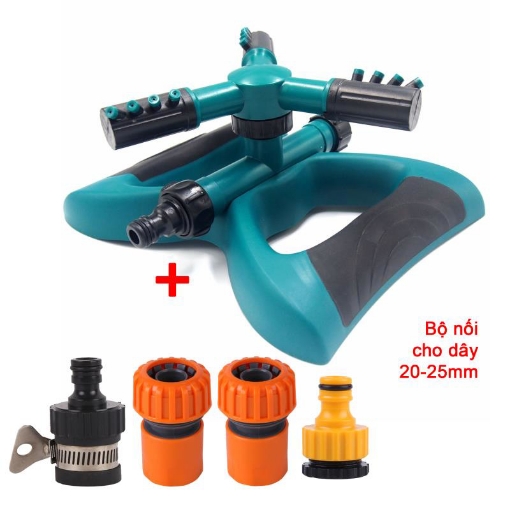 รูปภาพของ Đầu tưới 3 cánh xoay 360° T3C-CB.505 Kèm Bộ nối nhanh 20, Vòi phun Chân đế cánh bướm