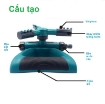 รูปภาพของ Đầu tưới 3 cánh xoay 360° T3C-CB.606 Kèm Bộ nối nhanh, Dây 811, Vòi phun Chân đế cánh bướm