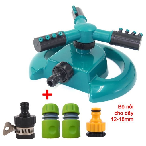 รูปภาพของ Đầu tưới 3 cánh xoay 360° T3C-MT.514 Kèm bộ nối nhanh 16, Vòi phun xoay Chân đế hình mặt trăng