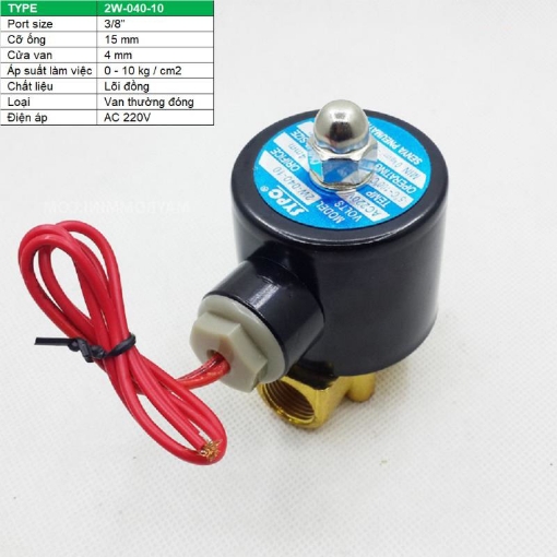 Picture of Van điện từ 2W-040-10 3/8", Φ16 mm, Van điện từ lõi đồng AC 220V, Solenoid valve