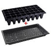 Ảnh của Vỉ nhựa ươm hạt giống kèm Khay chứa nước ươm cây 55*30*5.5 cm, Kit khay nhựa