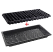 Ảnh của Vỉ nhựa ươm hạt giống kèm Khay chứa nước ươm cây 55*30*5.5 cm, Kit khay nhựa