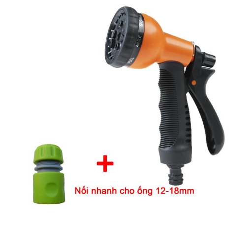 รูปภาพของ Vòi xịt nước tưới cây, rửa xe VPN-2032,  Vòi 8 trong 1  + Đầu nối nhanh 12-18 mm