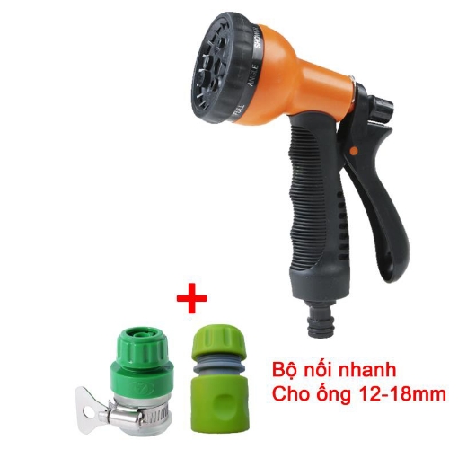 Picture of Bộ phụ kiện tưới cây, Rửa xe 3 món VPN-3012, Bộ vòi tưới cây 8 trong 1 Nối nhanh 12-18 mm