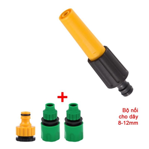 图片 Bộ phụ kiện tưới cây V8N-4080, Vỉ vòi rửa xe 4 món dùng cho dây 8-11 mm, Vòi nhựa thẳng đa năng