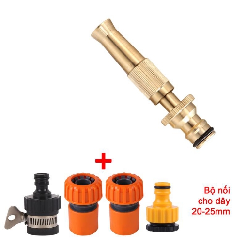 Picture of Bộ phụ kiện tưới cây, Rửa xe 5 món VOI-6.536, Vòi tưới cây đồng VOI-6 + Bộ nối nhanh 20-25 mm