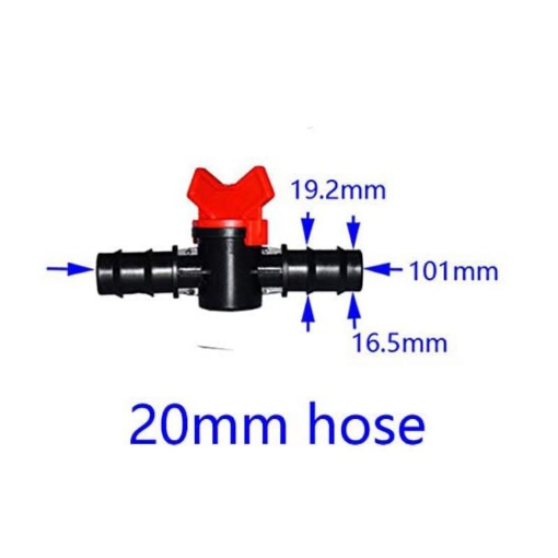 รูปภาพของ Van khóa TM-20A 2 đầu gân cho ống tưới Φ20 mm, Van khóa cho dây PE LDPE HDPE PVC