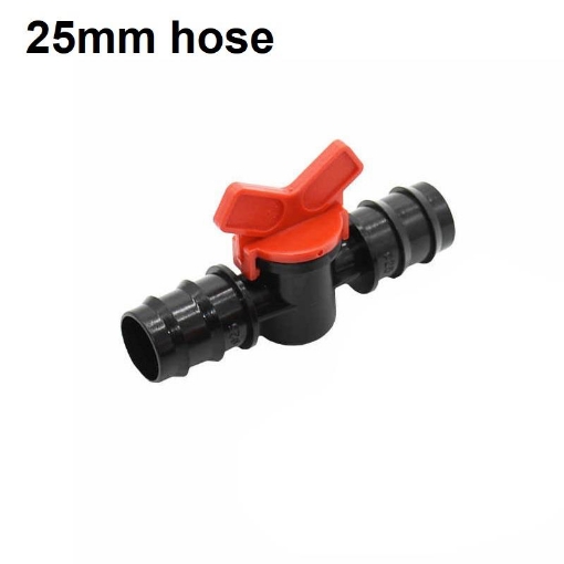 图片 Van khóa TM-25A 2 đầu gân cho ống tưới Φ25 mm, Van khóa cho dây PE LDPE HDPE PVC