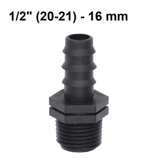 รูปภาพของ Khởi thủy TKR-1216 Ren 21 ra ống Φ16 mm, Khởi thủy cho dây PVC PE HDPE LDPE