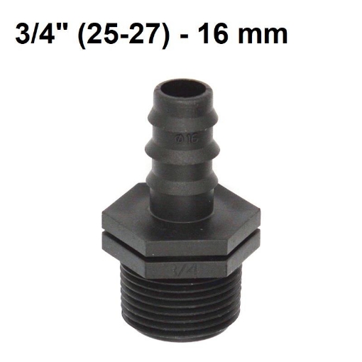 Gambar Khởi thủy TKR-3416 Ren 27 ra ống Φ16 mm, Khởi thủy cho dây PVC PE HDPE LDPE