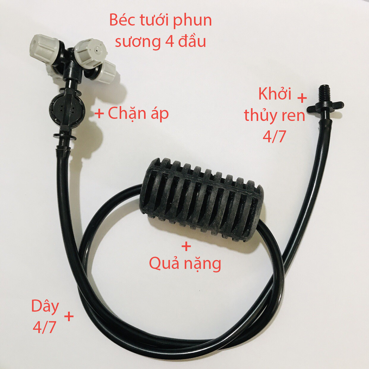Tưới treo  phun sương 4 đầu (30lit / h), ren 4/7 [+6,700đ]