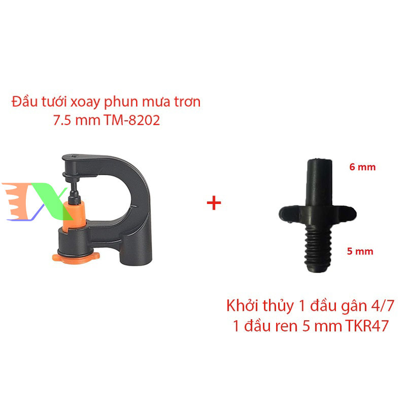 Tưới phun mưa tự xoay tròn 360 độ, tưới treo