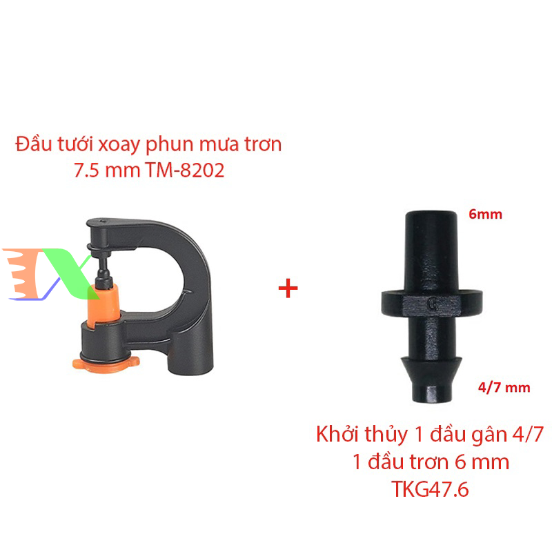 Tưới phun mưa tự xoay tròn 360 độ, tưới treo