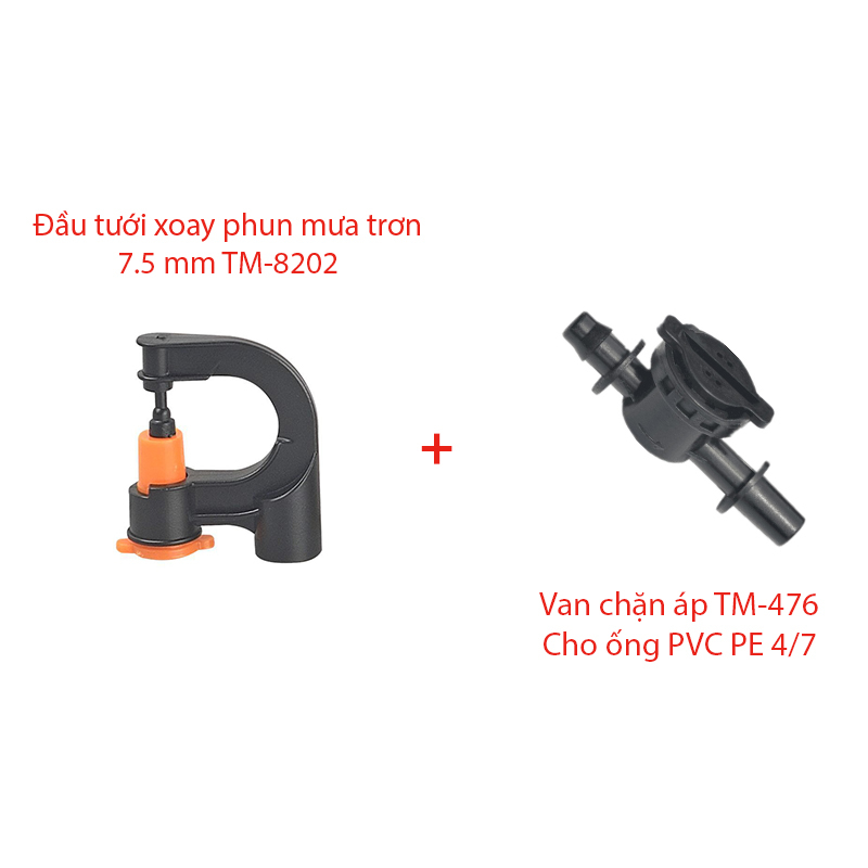 Béc tưới xòe 360° Kèm Chặn áp [+2,700đ ]