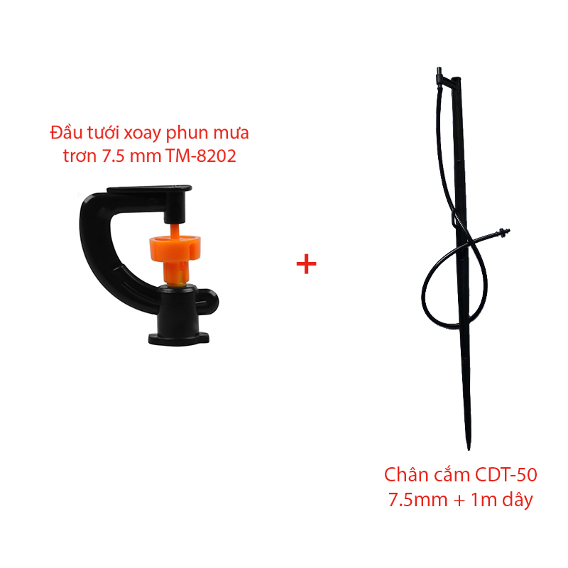 Béc tưới xòe 360° Kèm Chân cắm CDT-50 7.5mm + 1m dây [+5.800đ]