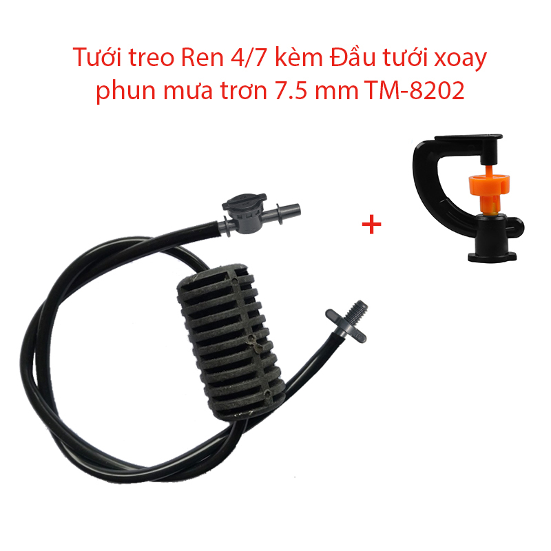 Béc tưới xòe 360° Kèm Tưới treo Ren 4/7 [+6.700đ]