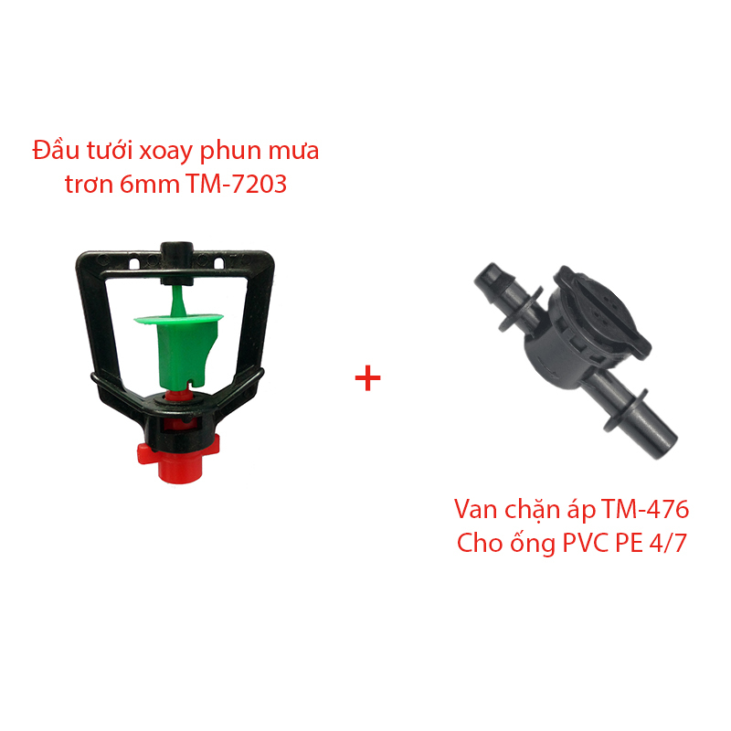 Béc tưới xòe 360° Kèm Chặn áp [+2.700đ]