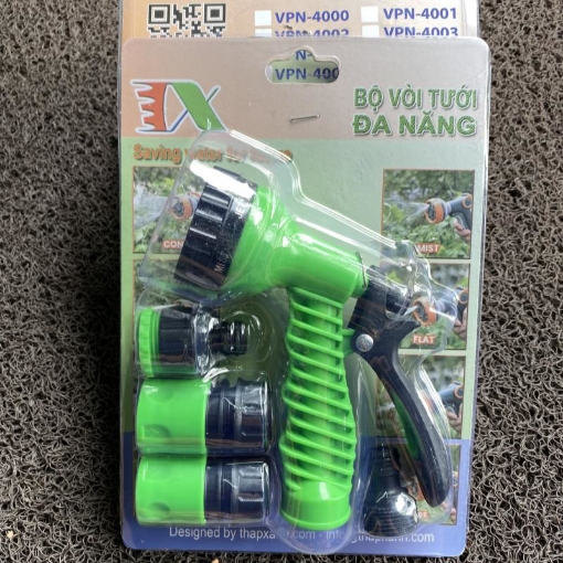 Ảnh của Bộ phụ kiện tưới cây, Rửa xe 4 món VPN-4001, Bộ vòi tưới cây 7 trong 1 Dùng cho Dây 12-18 mm