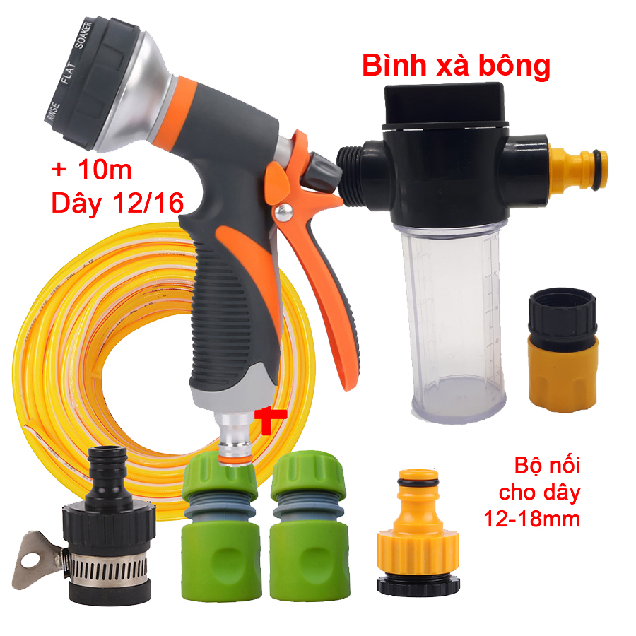 Bộ 6 món 12/18, Bình xà bông (Vòi EC8) + 10m dây 12/18 [+101.000đ]