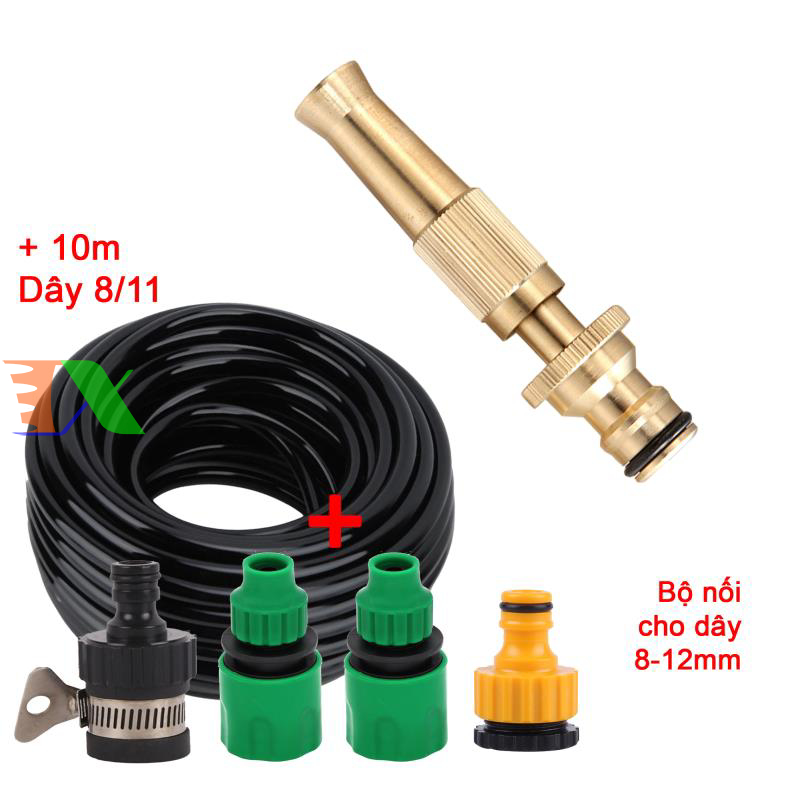 Vòi xịt nước tưới cây, rửa xe, phun sương đa năng (8 trong 1) kèm cút chuyển nhanh 16 siêu bền