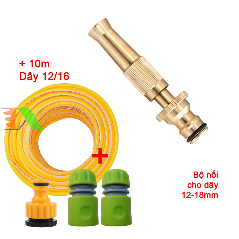 Vòi xịt nước tưới cây, rửa xe, phun sương đa năng (8 trong 1) kèm cút chuyển nhanh 16 siêu bền