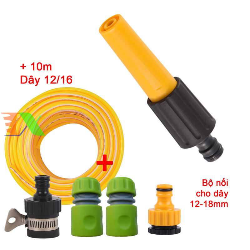 Vòi xịt nước tưới cây, rửa xe, phun sương đa năng (8 trong 1) kèm cút chuyển nhanh 16 siêu bền