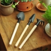Gambar Bộ dụng cụ làm vườn 3 món cán gỗ TXE-3GO2, Bộ Xẻng 3 món làm vườn mini