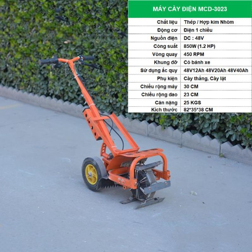 Gambar Máy cày chạy điện MCD-3023, Máy cày đa năng, Máy làm đất dùng ắc quy 48V 850W